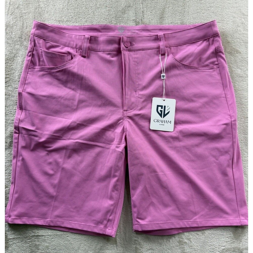 NWT Graham Luxe Cooper Golf Shorts Size 36 Performance Stretch Super Pink $100